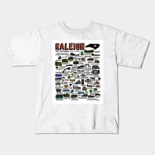 Raleigh NC Map Kids T-Shirt